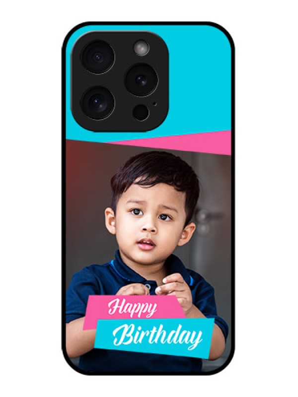 Custom Apple iPhone 15 Pro Custom Glass Phone Case - Image Holder With 2 Color Design