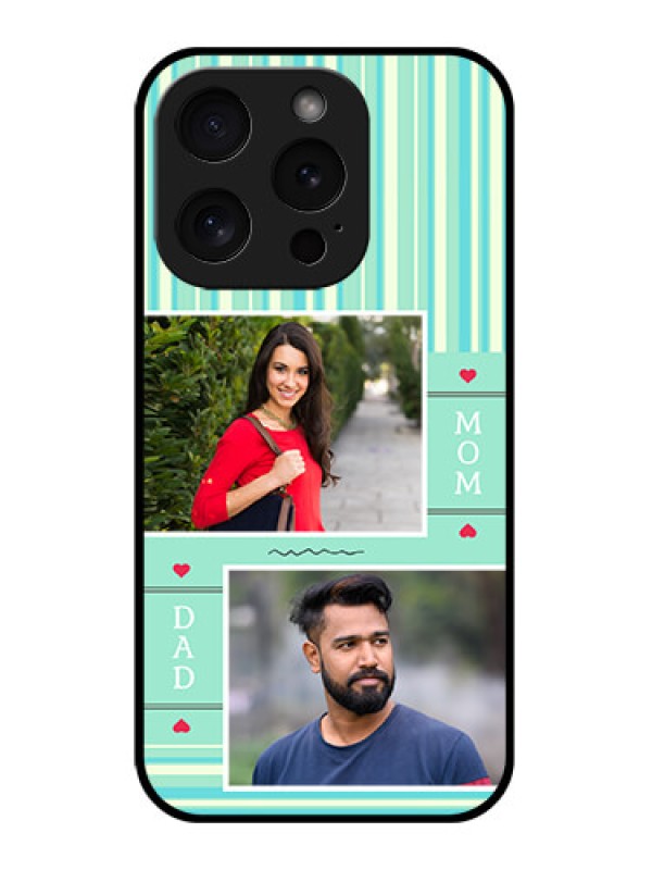 Custom Apple iPhone 15 Pro Custom Glass Phone Case - Mom & Dad Pic Design