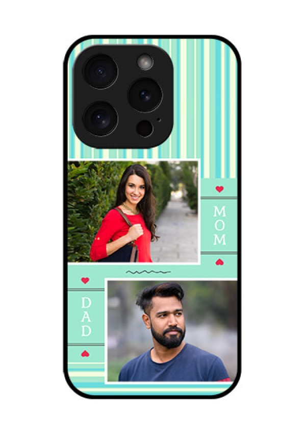 Apple iPhone 15 Pro Custom Glass Phone Case - Mom & Dad Pic Design