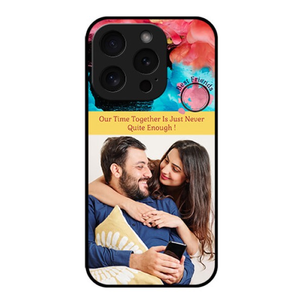 Apple iPhone 15 Pro Custom Glass Phone Case - Quote With Acrylic Painting Design Apple iPhone 15 Pro Custom Glass Phone Case - Quote With Acrylic Painting Design