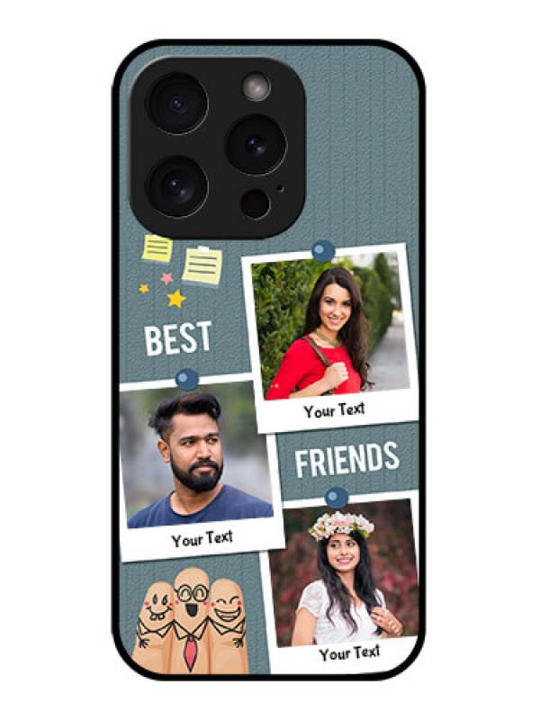 Custom Apple iPhone 15 Pro Custom Glass Phone Case - Sticky Frames And Friendship Design