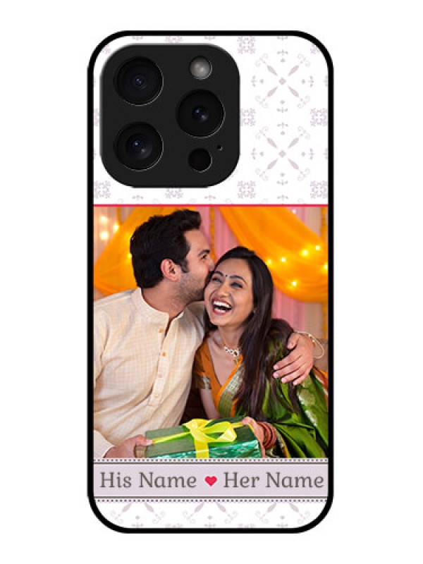 Custom Apple iPhone 15 Pro Custom Glass Phone Case - With Photo And Ethnic Design