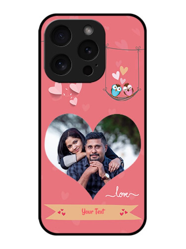 Custom Apple iPhone 15 Pro Custom Glass Phone Case - Peach Color Love Design