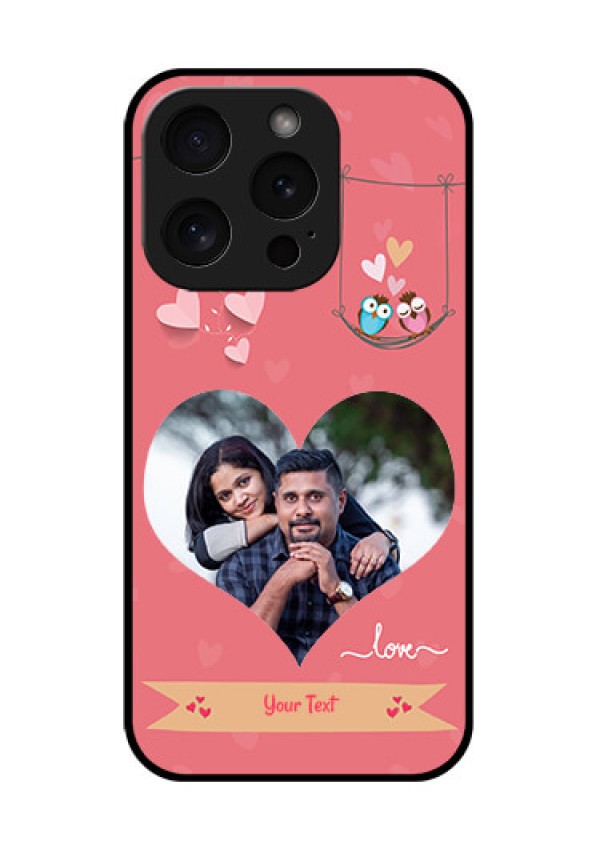 Apple iPhone 15 Pro Custom Glass Phone Case - Peach Color Love Design