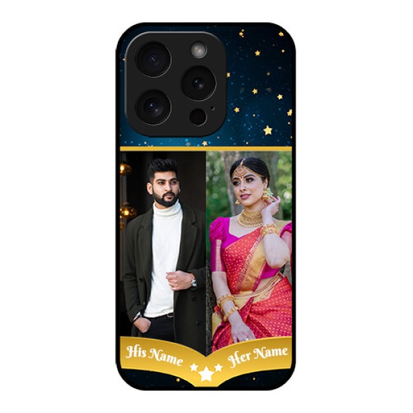 Apple iPhone 15 Pro Custom Glass Phone Case - Galaxy Stars Backdrop Design