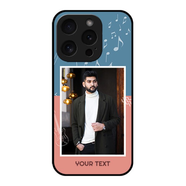 Apple iPhone 15 Pro Custom Glass Phone Case - With Color Musical Note Design Apple iPhone 15 Pro Custom Glass Phone Case - With Color Musical Note Design
