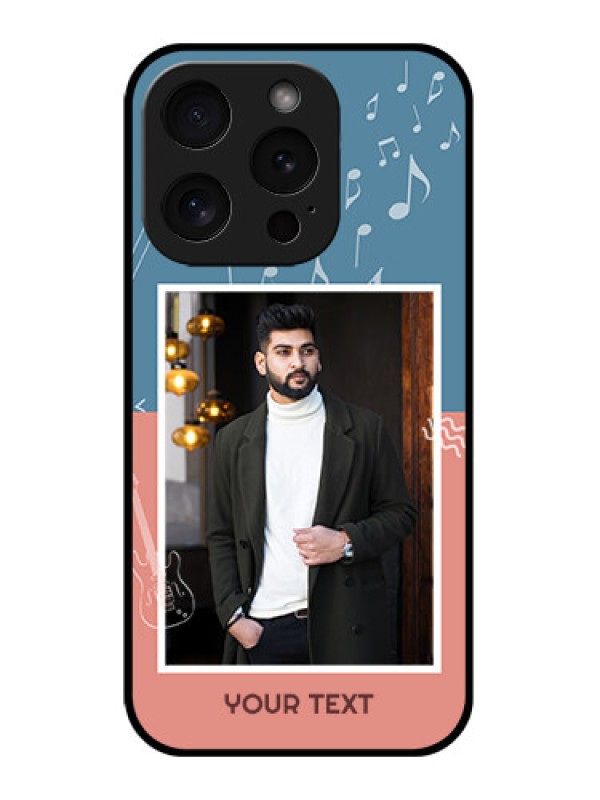 Custom Apple iPhone 15 Pro Custom Glass Phone Case - With Color Musical Note Design