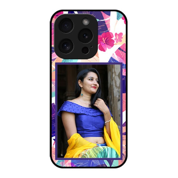 Apple iPhone 15 Pro Custom Glass Phone Case - Abstract Floral Design Apple iPhone 15 Pro Custom Glass Phone Case - Abstract Floral Design