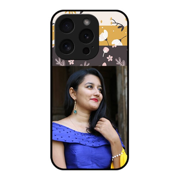 Apple iPhone 15 Pro Custom Glass Phone Case - Stylish Floral Design Apple iPhone 15 Pro Custom Glass Phone Case - Stylish Floral Design