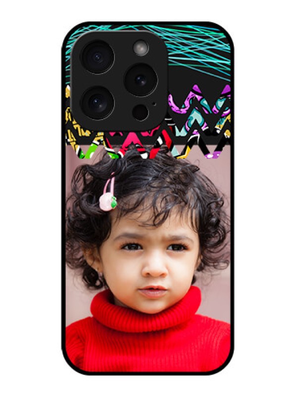 Custom Apple iPhone 15 Pro Custom Glass Phone Case - Neon Abstract Design