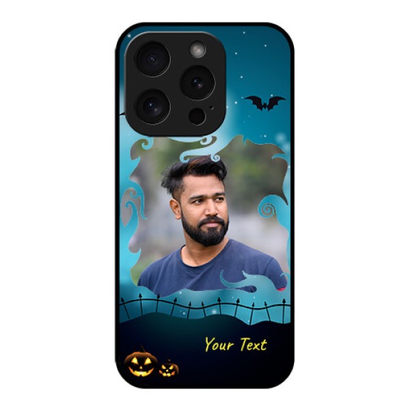 Apple iPhone 15 Pro Custom Glass Phone Case - Halloween Frame Design Apple iPhone 15 Pro Custom Glass Phone Case - Halloween Frame Design