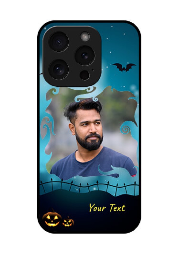 Apple iPhone 15 Pro Custom Glass Phone Case - Halloween Frame Design
