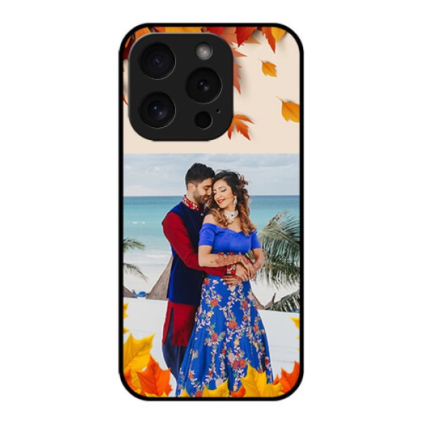 Apple iPhone 15 Pro Custom Glass Phone Case - Autumn Maple Leaves Design Apple iPhone 15 Pro Custom Glass Phone Case - Autumn Maple Leaves Design
