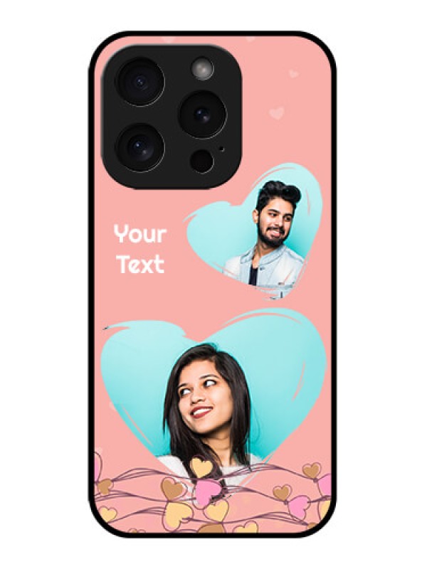 Custom Apple iPhone 15 Pro Custom Glass Phone Case - Love Doodle Design