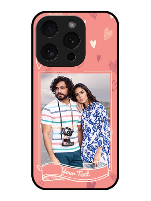 Custom Apple iPhone 15 Pro Custom Glass Phone Case - Love Doodle Art Design