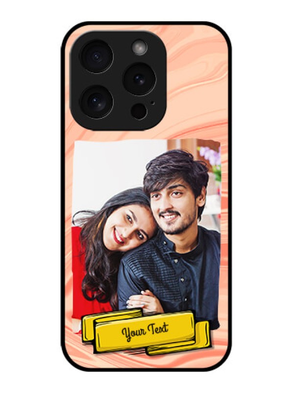 Custom Apple iPhone 15 Pro Custom Glass Phone Case - Marble Texture Design