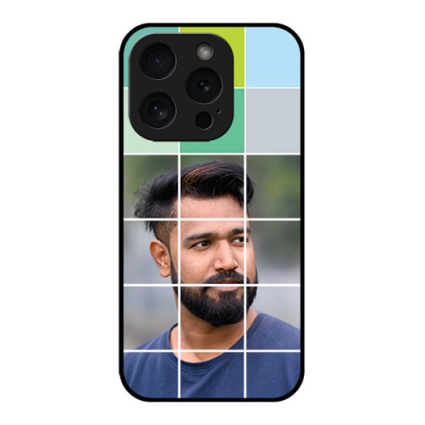 Apple iPhone 15 Pro Custom Glass Phone Case - With White Box Pattern Apple iPhone 15 Pro Custom Glass Phone Case - With White Box Pattern