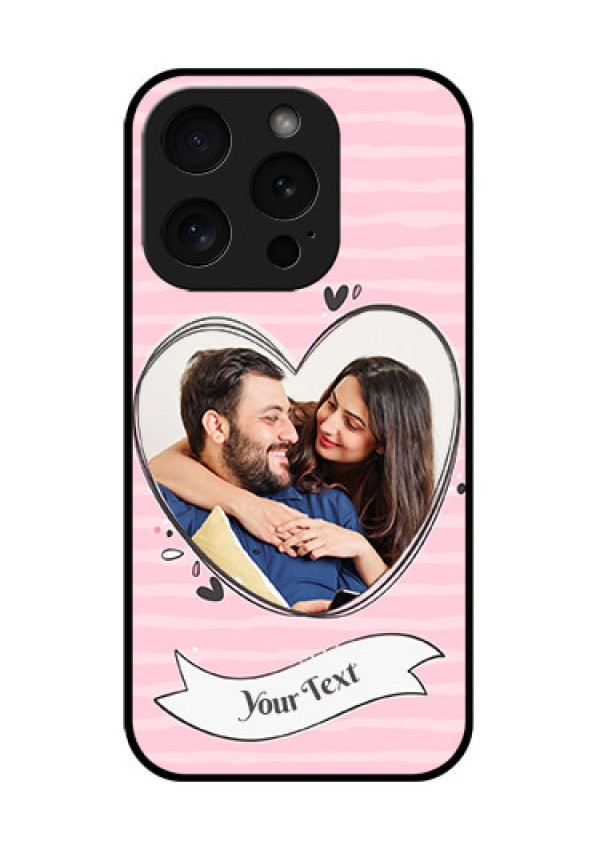 Apple iPhone 15 Pro Custom Glass Phone Case - Vintage Heart Design