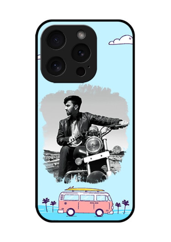 Apple iPhone 15 Pro Custom Glass Phone Case - Travel & Adventure Design