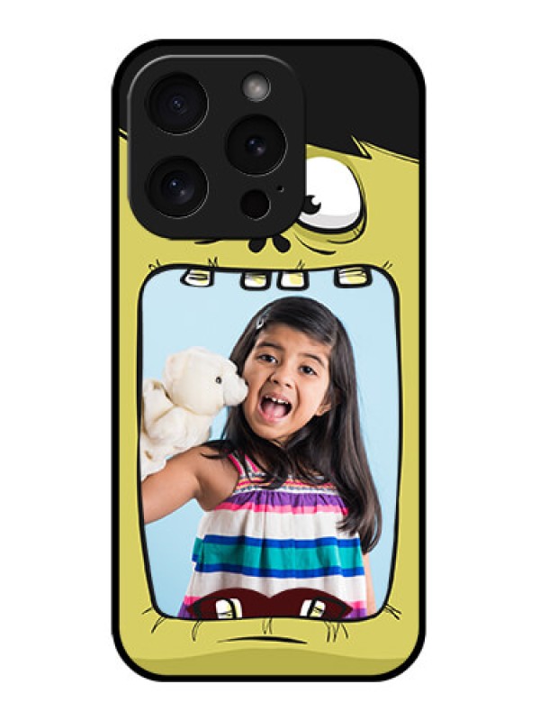 Custom Apple iPhone 15 Pro Custom Glass Phone Case - Cartoon Monster Back Case Design
