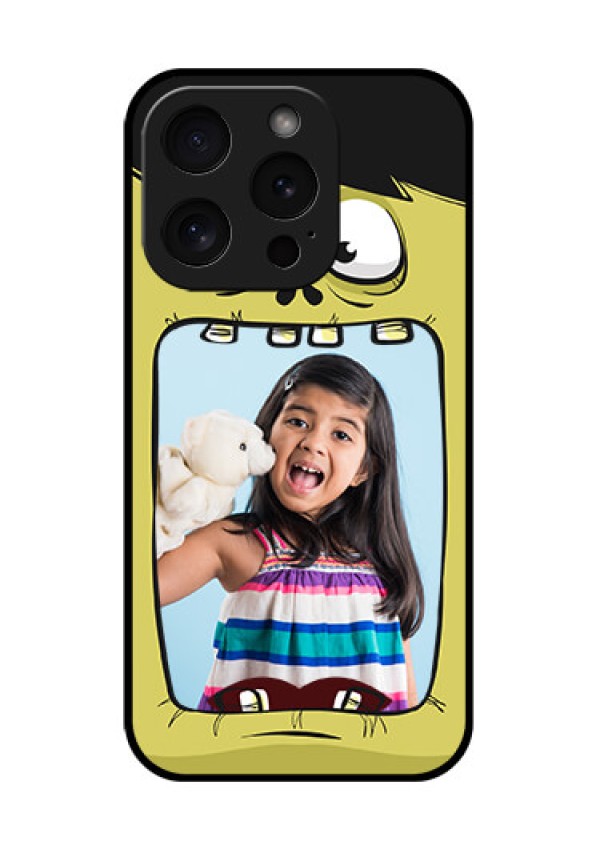 Apple iPhone 15 Pro Custom Glass Phone Case - Cartoon Monster Back Case Design