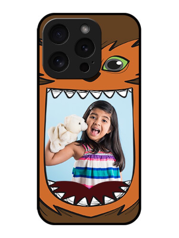 Custom Apple iPhone 15 Pro Custom Glass Phone Case - Owl Monster Back Case Design