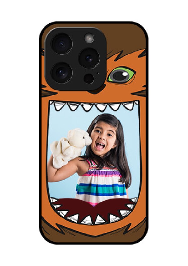 Apple iPhone 15 Pro Custom Glass Phone Case - Owl Monster Back Case Design
