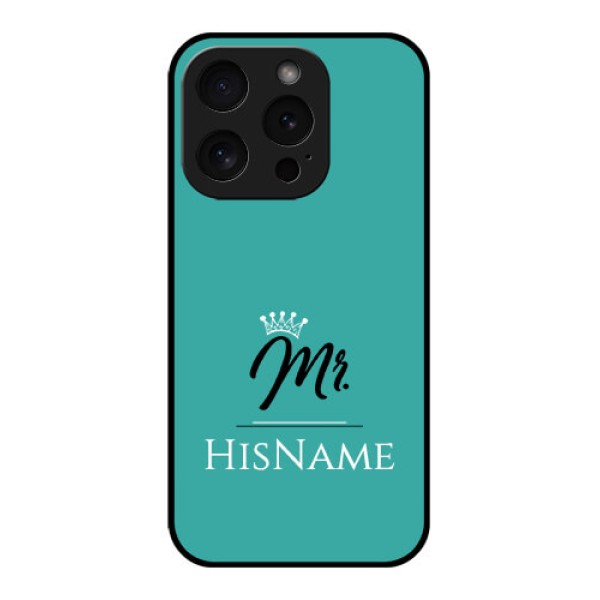 Apple iPhone 15 Pro Custom Glass Phone Case - Mr With Name Design Apple iPhone 15 Pro Custom Glass Phone Case - Mr With Name Design
