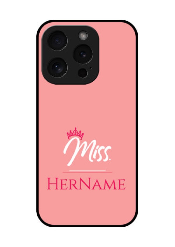 Apple iPhone 15 Pro Custom Glass Phone Case - Mrs With Name Design