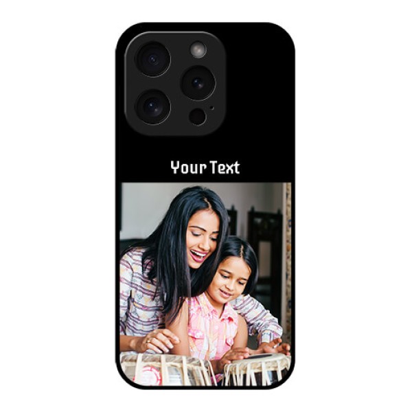 Apple iPhone 15 Pro Custom Glass Phone Case - Photo With Name Design