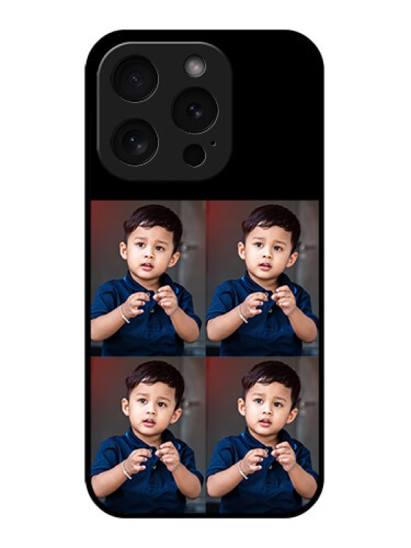 Custom Apple iPhone 15 Pro Custom Glass Phone Case - 4 Image Holder Design