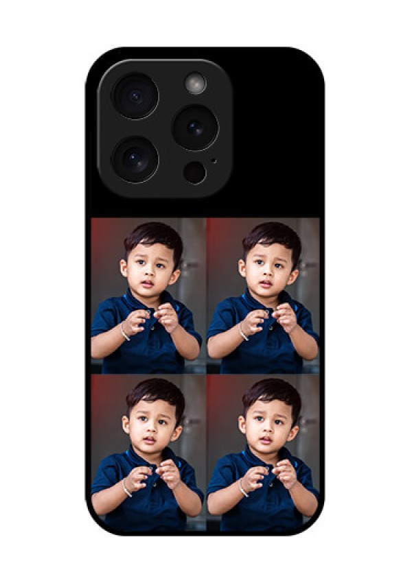 Apple iPhone 15 Pro Custom Glass Phone Case - 4 Image Holder Design