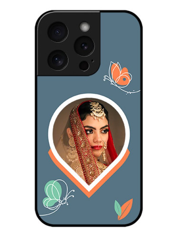 Custom Apple iPhone 15 Pro Custom Glass Phone Case - Droplet Butterflies Design