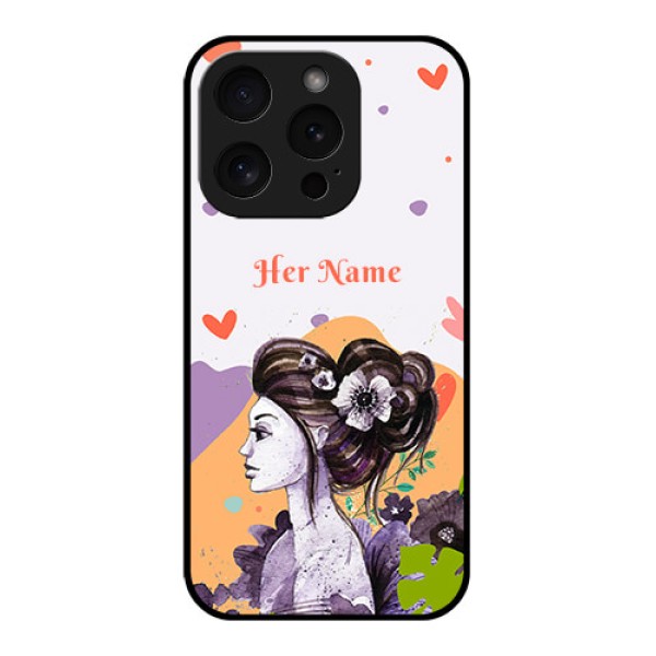 Apple iPhone 15 Pro Custom Glass Phone Case - Woman And Nature Design Apple iPhone 15 Pro Custom Glass Phone Case - Woman And Nature Design