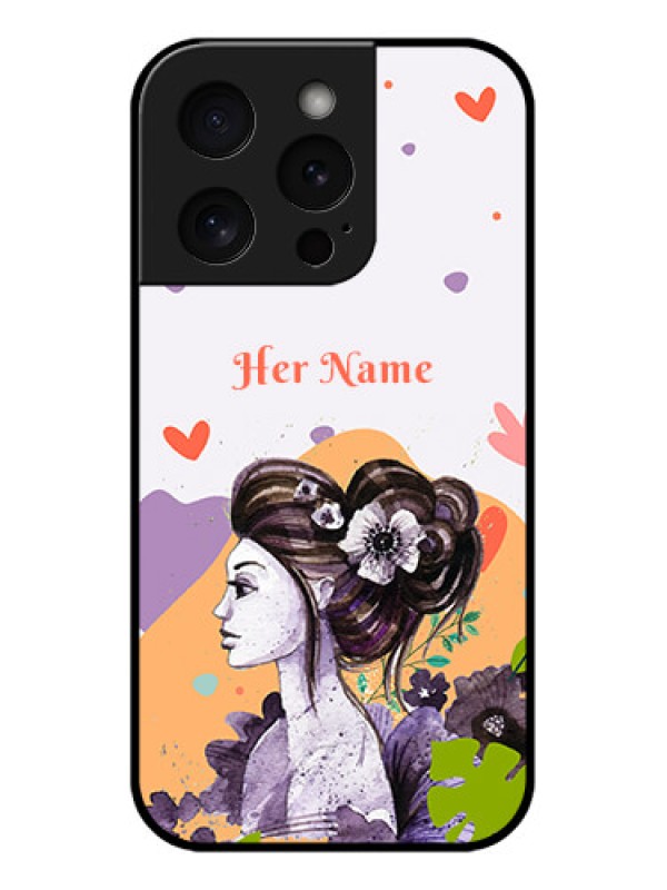 Custom Apple iPhone 15 Pro Custom Glass Phone Case - Woman And Nature Design