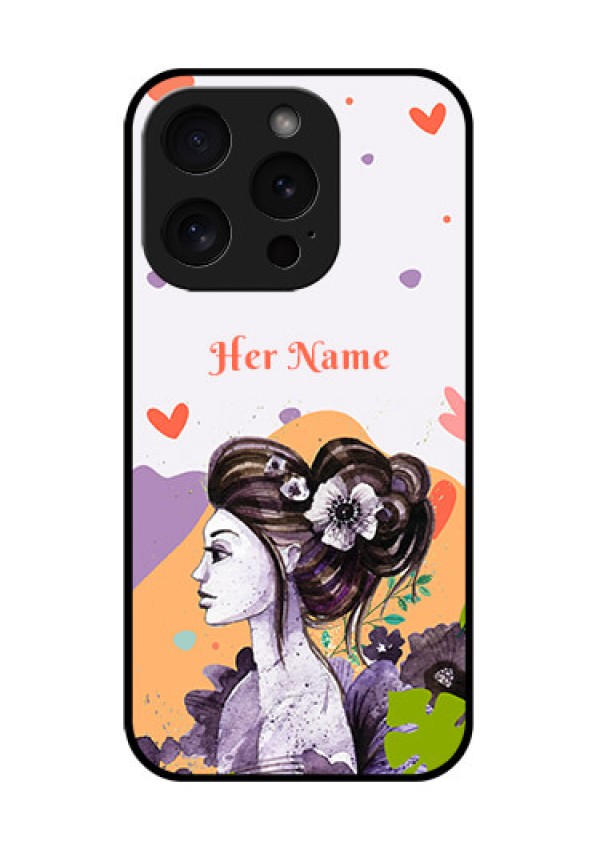 Apple iPhone 15 Pro Custom Glass Phone Case - Woman And Nature Design