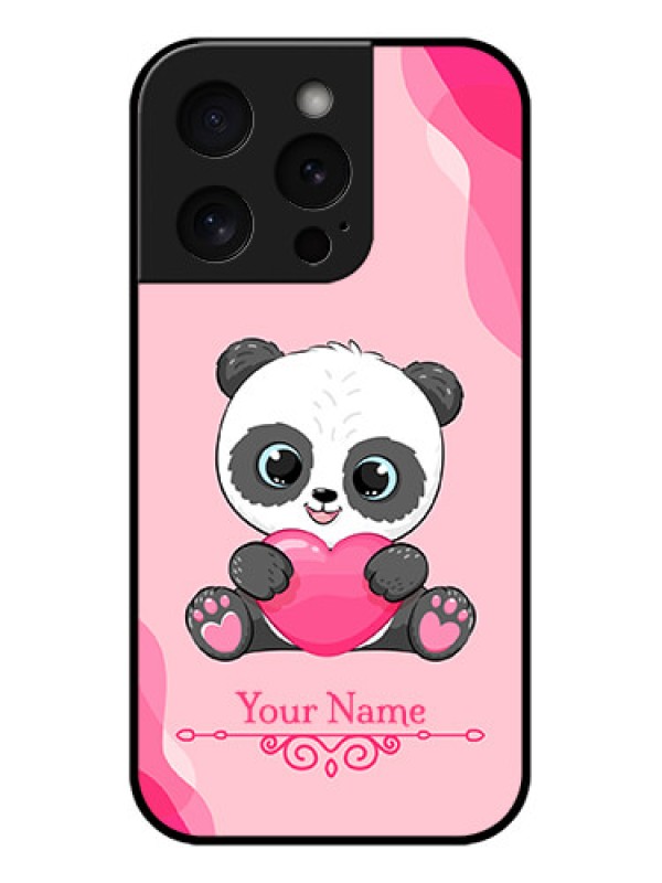 Custom Apple iPhone 15 Pro Custom Glass Phone Case - Cute Panda Design