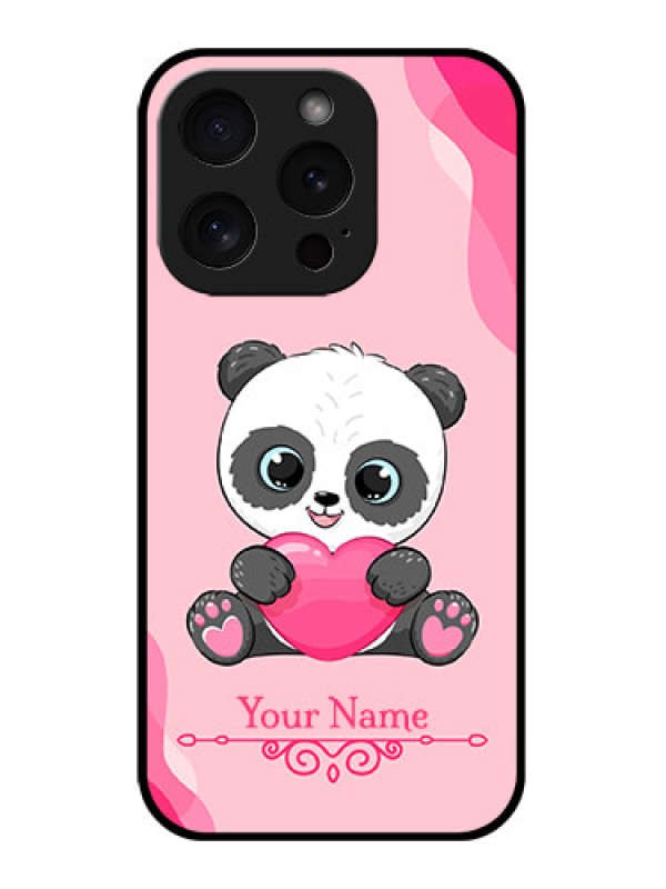 Custom Apple iPhone 15 Pro Custom Glass Phone Case - Cute Panda Design