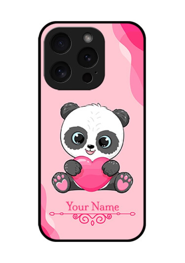 Apple iPhone 15 Pro Custom Glass Phone Case - Cute Panda Design