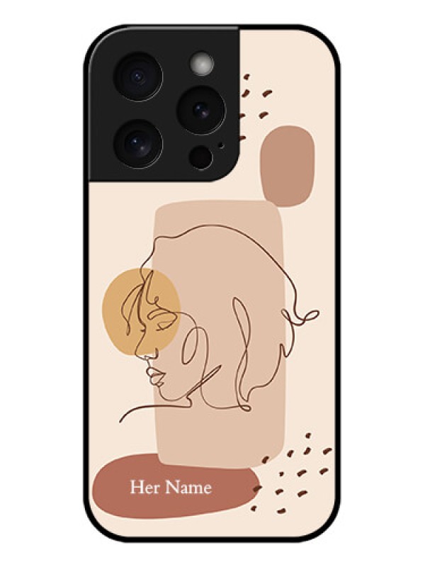 Custom Apple iPhone 15 Pro Custom Glass Phone Case - Calm Woman Line Art Design