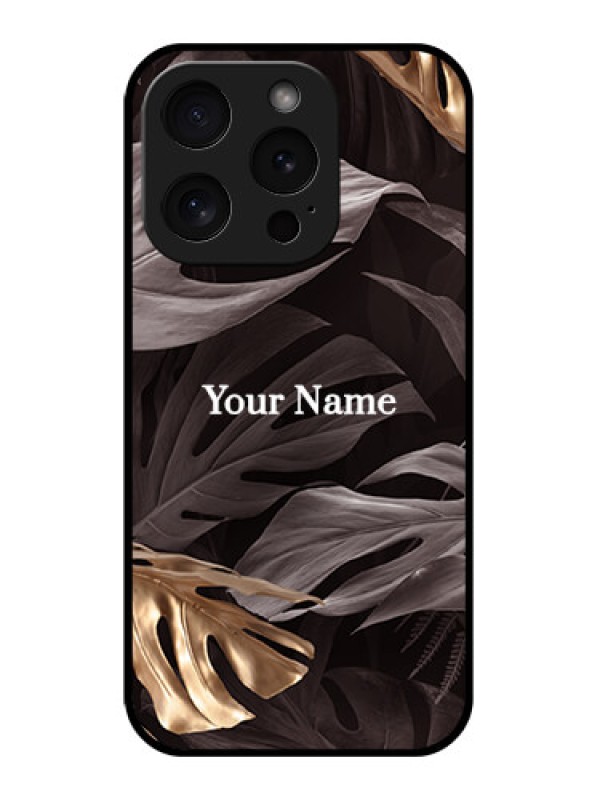Custom Apple iPhone 15 Pro Custom Glass Phone Case - Wild Leaves Digital Paint Design