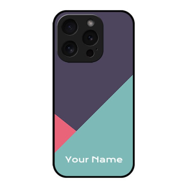 Apple iPhone 15 Pro Custom Glass Phone Case - Tri Color Abstract Design Apple iPhone 15 Pro Custom Glass Phone Case - Tri Color Abstract Design
