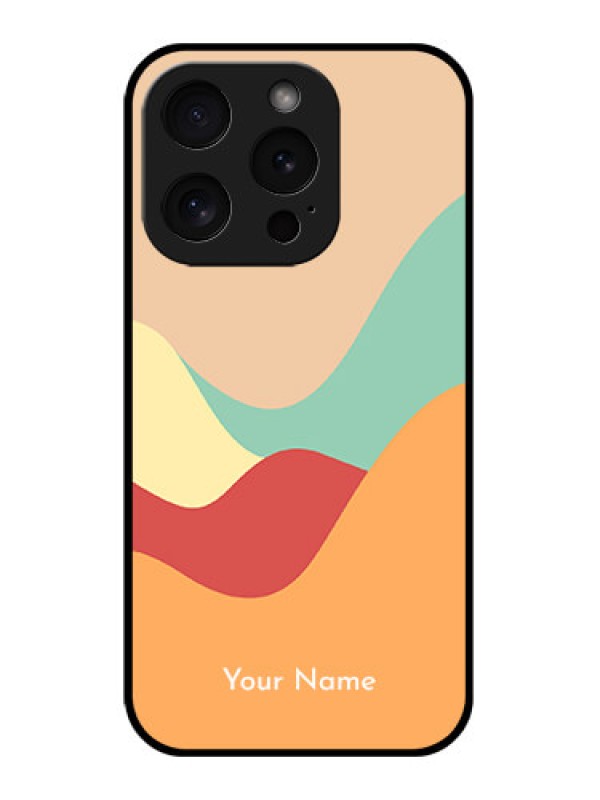 Custom Apple iPhone 15 Pro Custom Glass Phone Case - Ocean Waves Multi - Colour Design