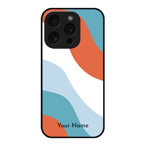 Apple iPhone 15 Pro Custom Glass Phone Case - Coloured Waves Design Apple iPhone 15 Pro Custom Glass Phone Case - Coloured Waves Design