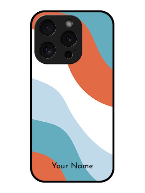 Custom Apple iPhone 15 Pro Custom Glass Phone Case - Coloured Waves Design