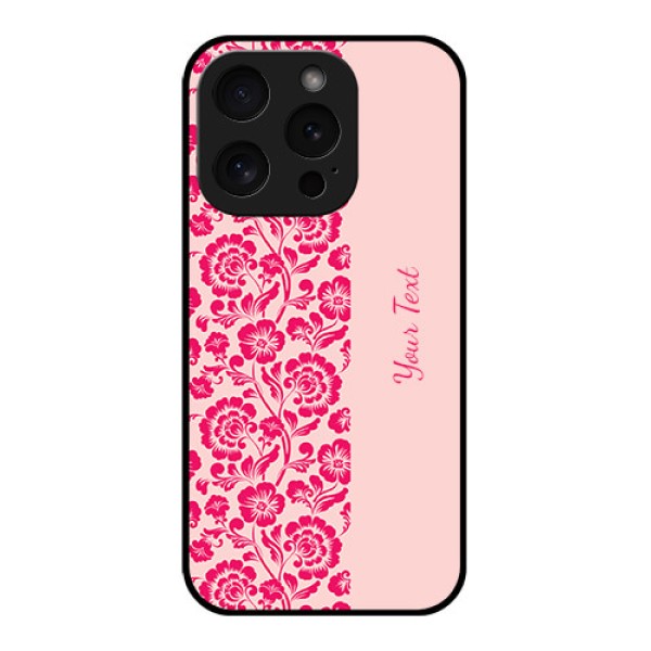 Apple iPhone 15 Pro Custom Glass Phone Case - Attractive Floral Pattern Design Apple iPhone 15 Pro Custom Glass Phone Case - Attractive Floral Pattern Design