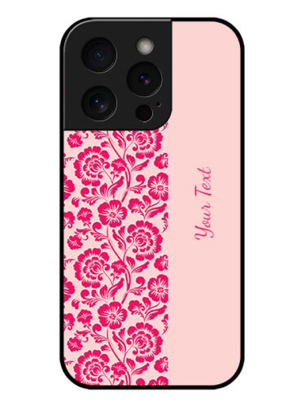 Custom Apple iPhone 15 Pro Custom Glass Phone Case - Attractive Floral Pattern Design