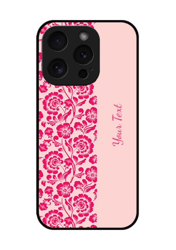 Apple iPhone 15 Pro Custom Glass Phone Case - Attractive Floral Pattern Design