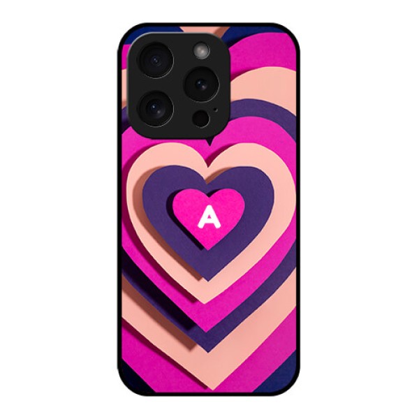 Apple iPhone 15 Pro Custom Glass Phone Case - Cute Heart Pattern Design Apple iPhone 15 Pro Custom Glass Phone Case - Cute Heart Pattern Design