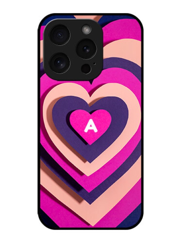 Custom Apple iPhone 15 Pro Custom Glass Phone Case - Cute Heart Pattern Design